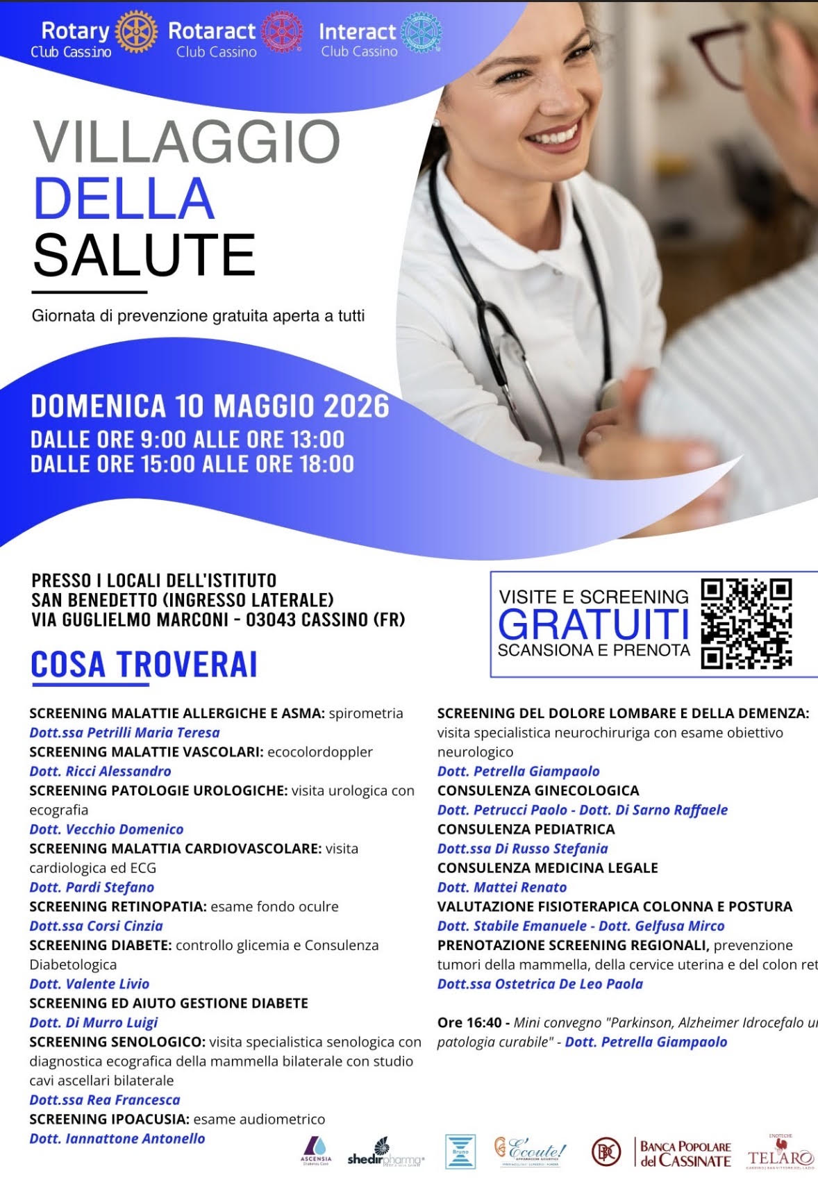 Cassino si prende cura dei cittadini: domenica 10 maggio torna il "Villaggio della Salute"